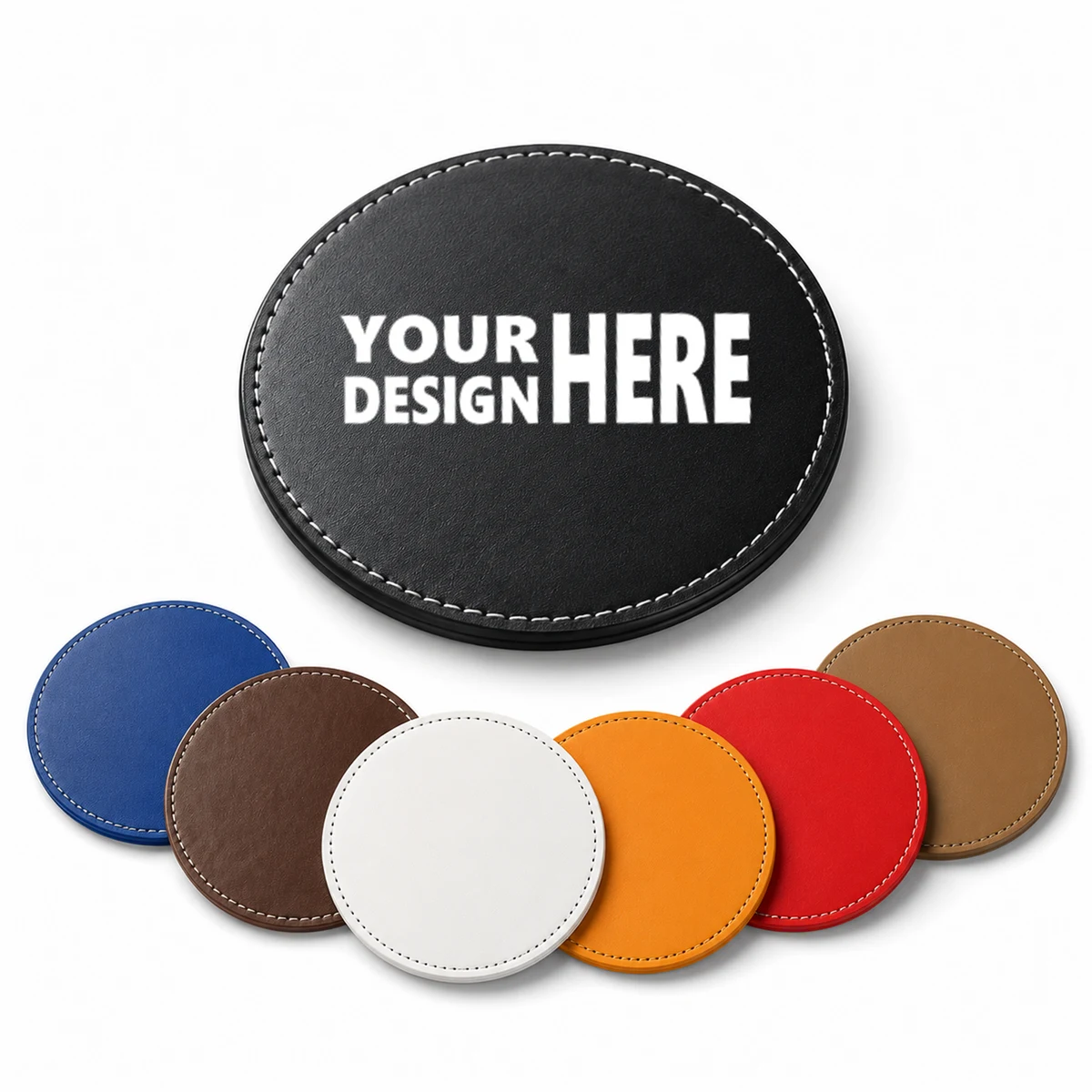 Waterproof Leather Coaster Set 1