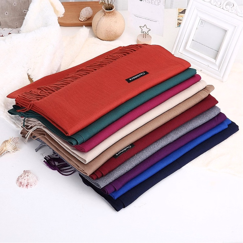 Solid Color Winter Pashmina Scarf