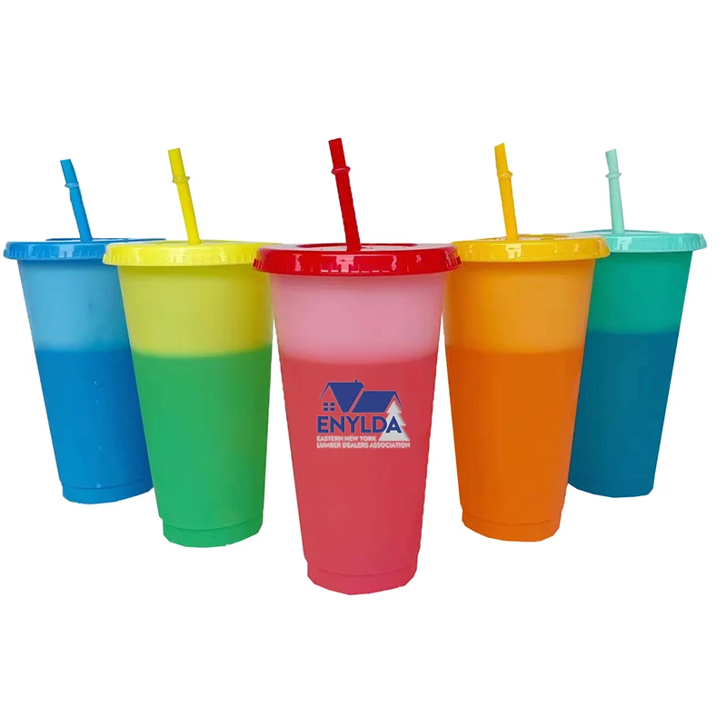 24 oz Color Changing Cup With Lid And Straw 1