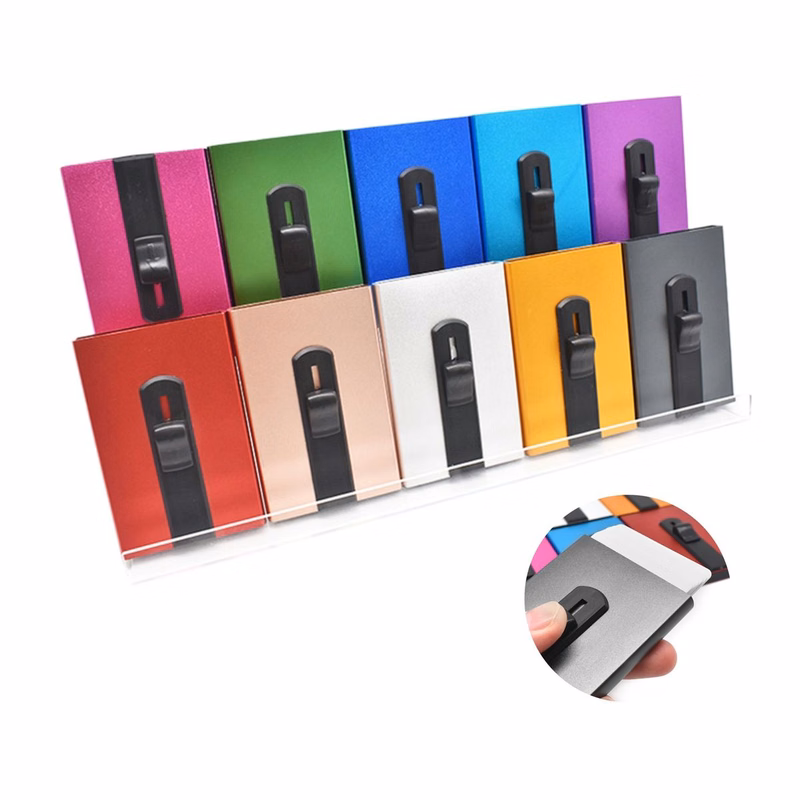 Automatic Pop?Up Aluminum RFID Blocking Credit Card Holder