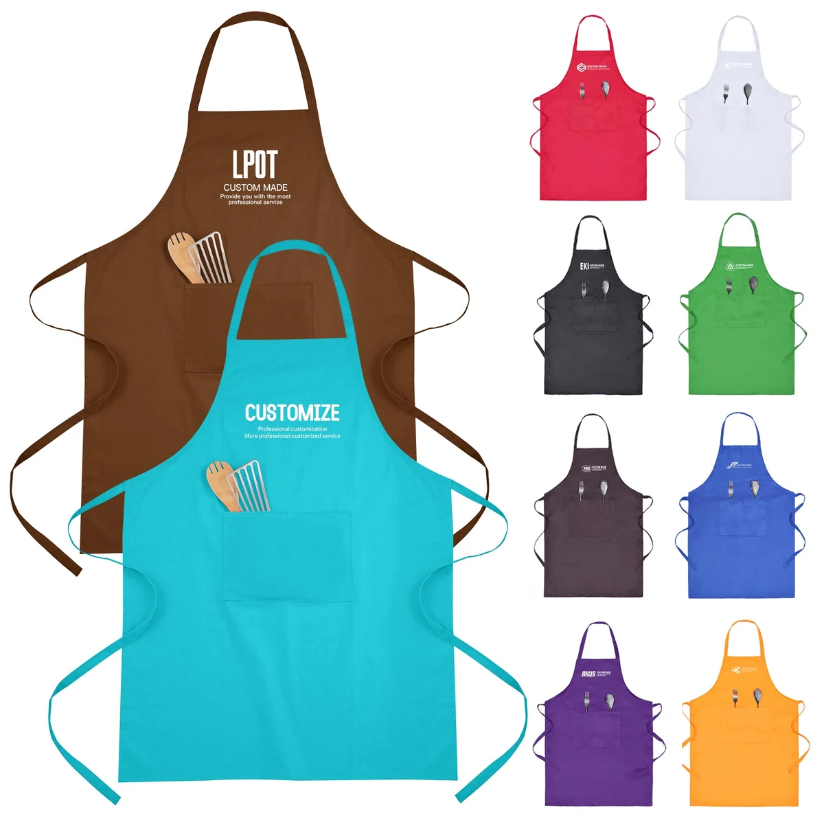 Polyester Kitchen Aprons With Pockets 1