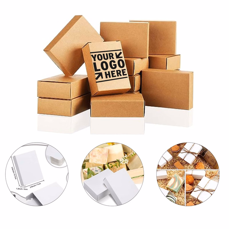 3.8 x 2.8 x 1.2 Inch Packaging Homemade Kraft Party Soap Box