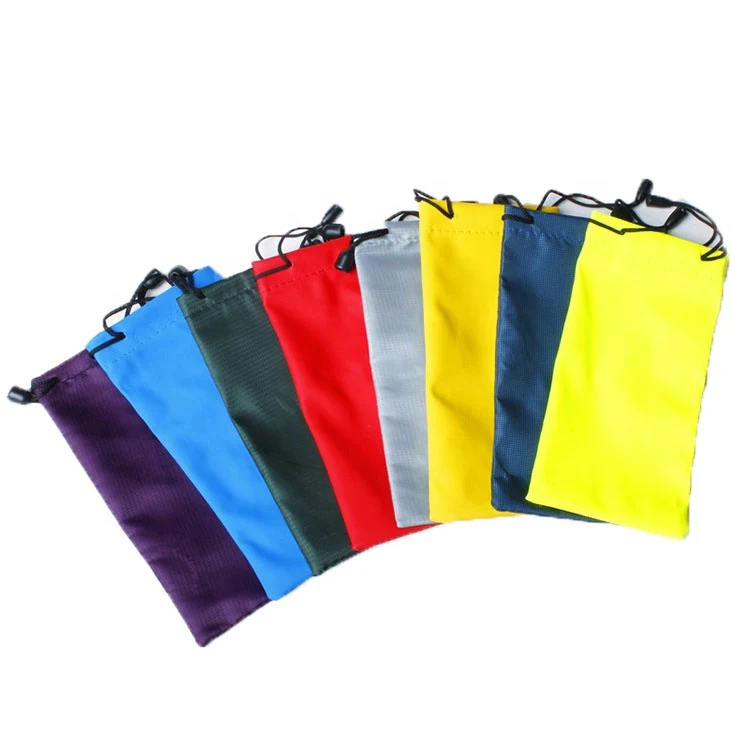 Microfiber sunglass drawstring pouch with locking toggle 1