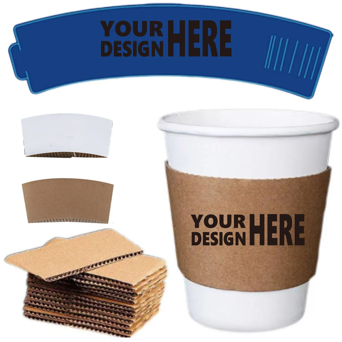 Disposable Coffee Cup Insulating Sleeves 1