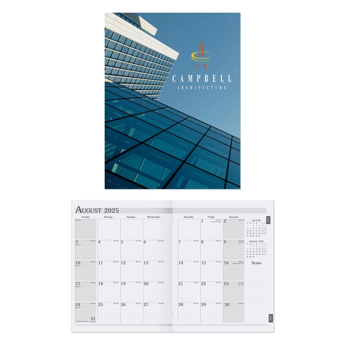 8 1/4" x 10 3/4" Full Color Academic Monthly Planner 1