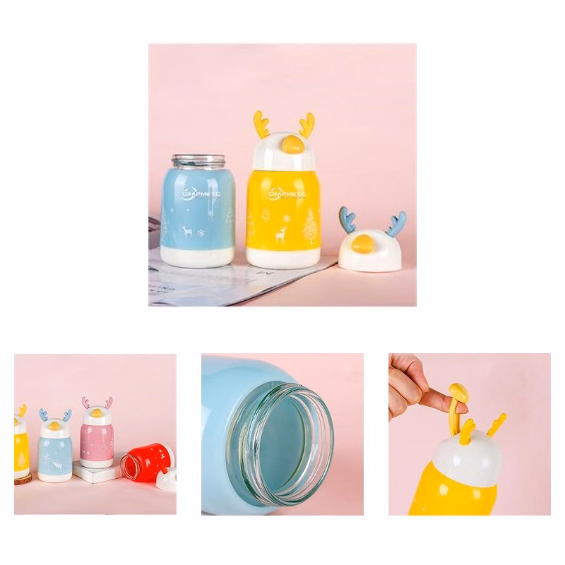 Elk Cartoon Glass Cup