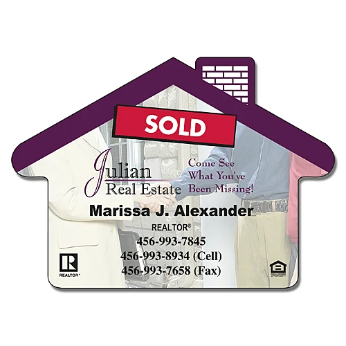Real Estate Magnet - House Shape (3.5x2.5) - 25 mil. 1