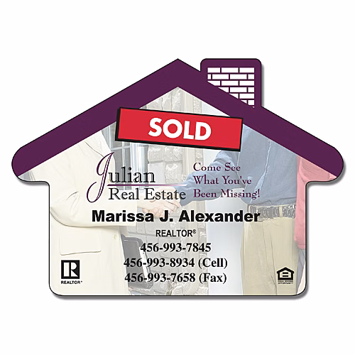 Real Estate Magnet - House Shape (3.5x2.5) - 25 mil.