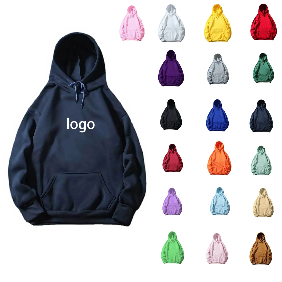 Cotton Hoodie, custom hoodie or sweatshirt with logo imprint 1