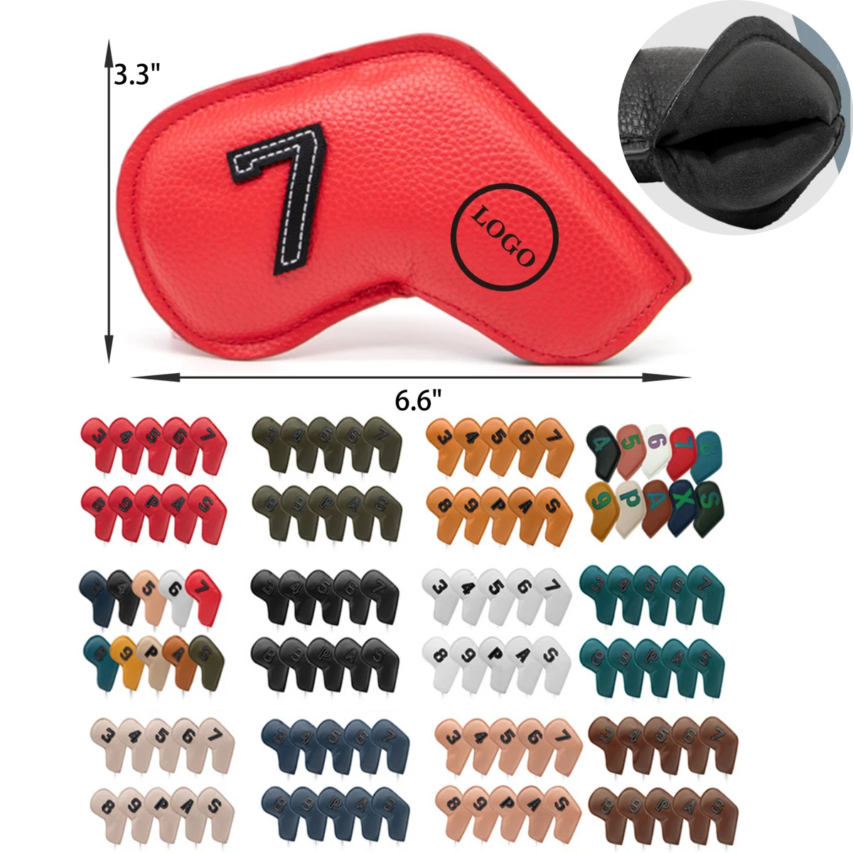 Durable 10 PCS Leather Golf Club Cover Set 1