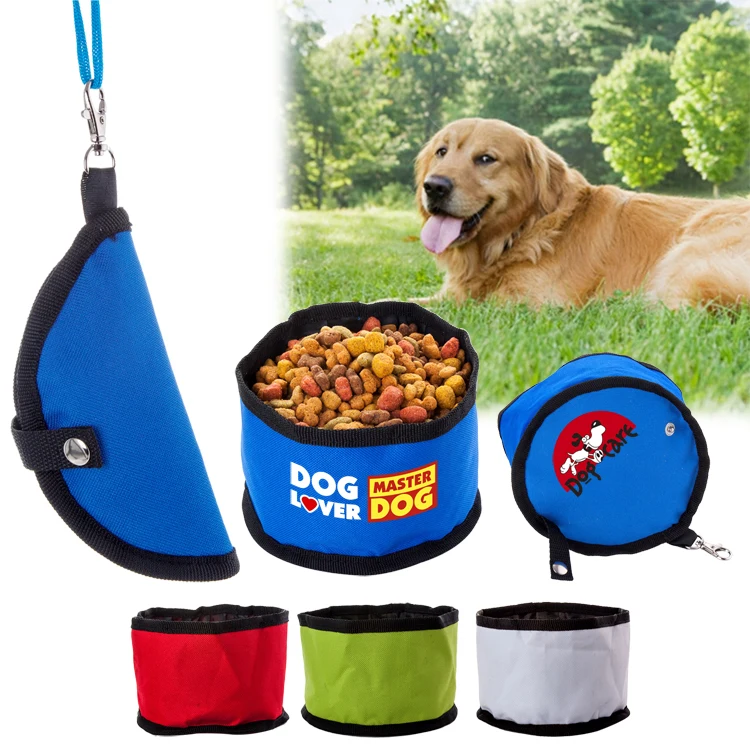 600D Poly Folding Pet Travel Bowl w/hook 1
