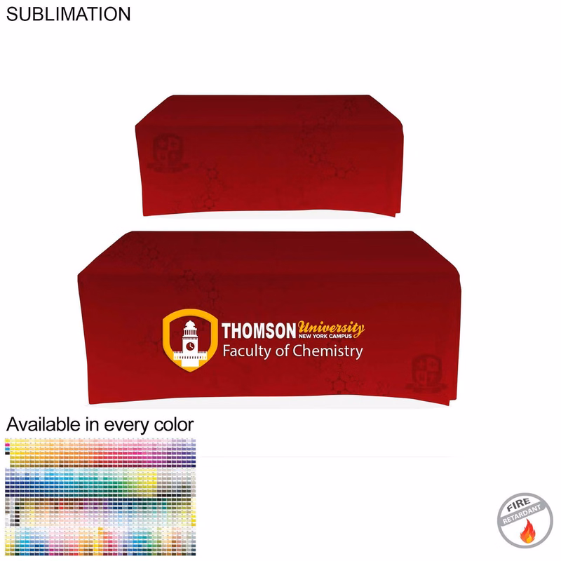 Faculty Table Cloth for 6' table, Drape style, 4 sided, Closed Back, Have different Faculty names