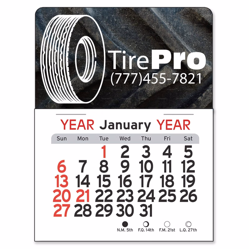 Adhesive Peel-N-Stick® Calendar - Tire