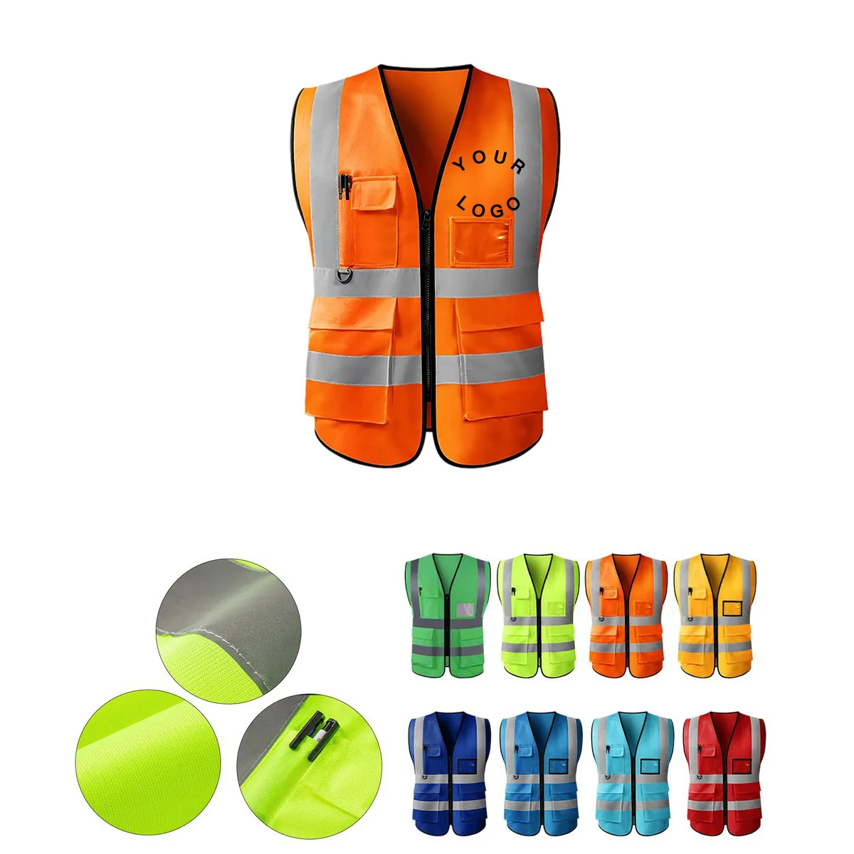 Polyester Reflective Vest With Bright Safety Strips 1