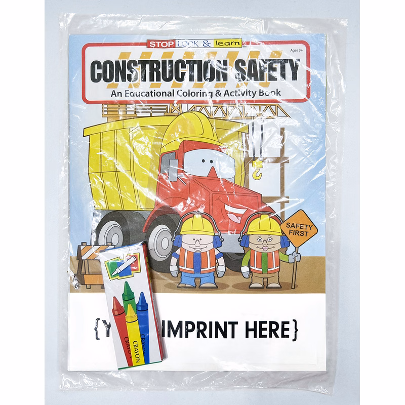 COLORING SET - Construction Safety Coloring Book Fun Pack