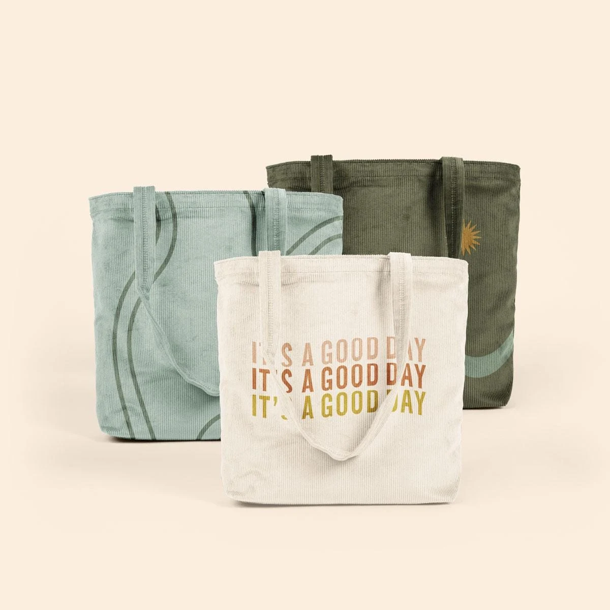 Daily Grind Tote - Corduroy, custom tote bag with logo imprint 1
