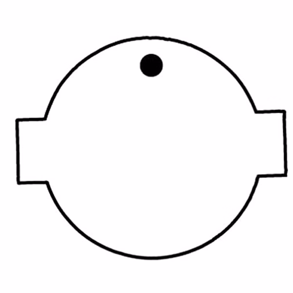 Round w/Rectangle 2 Key Tag - Spot Color