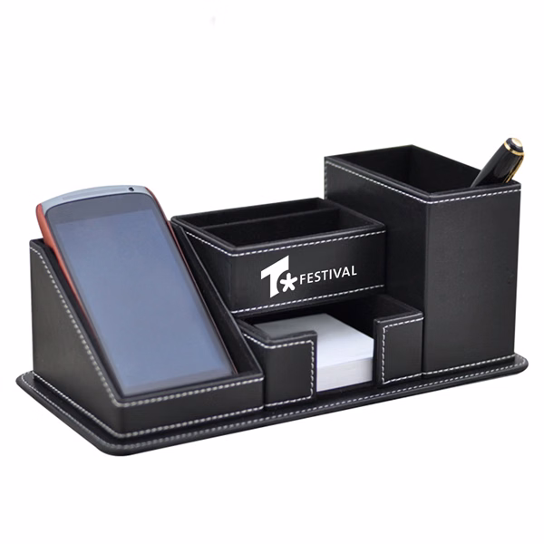 Leather Multifunctional Office Desk Organizer