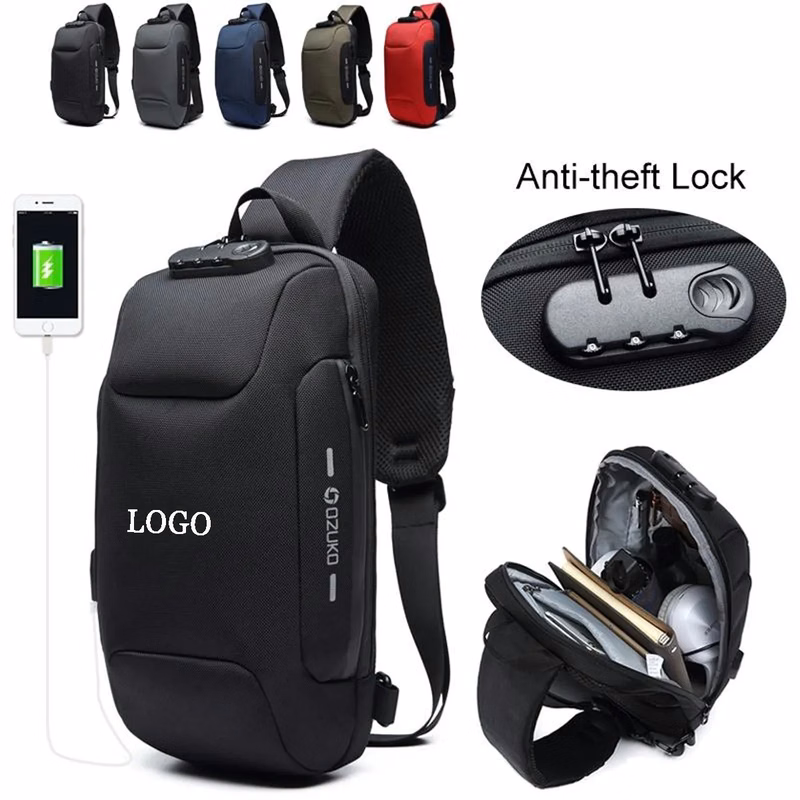 Anti Theft Sling Crossbody Bag with USB Charging Port