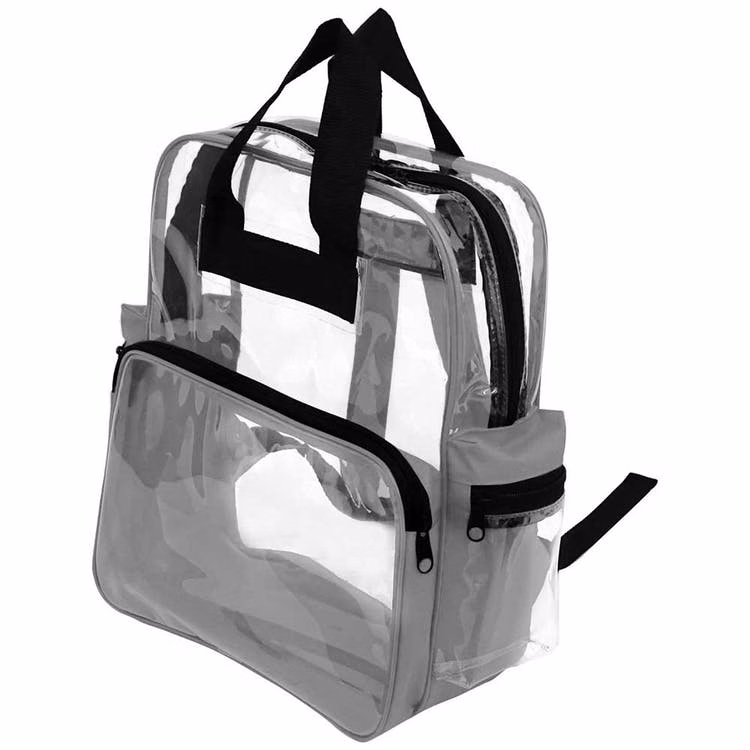 15" Clear Backpacks - Gray Trim