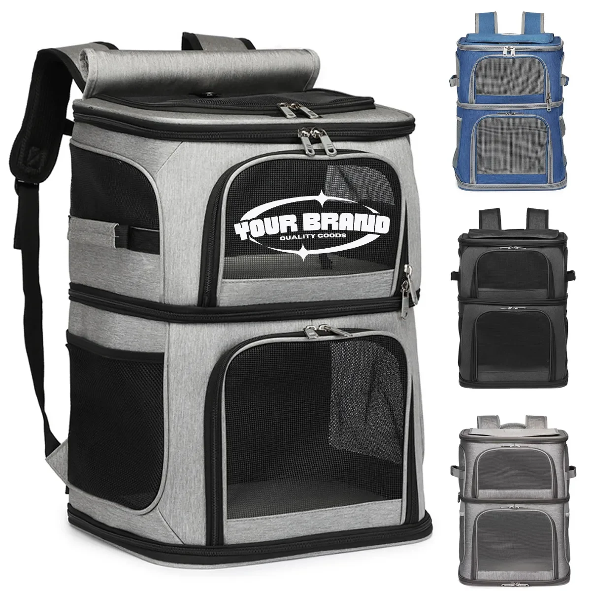 Outdoor Ventilated Double-Compartment Pet Carrier Backpack 1