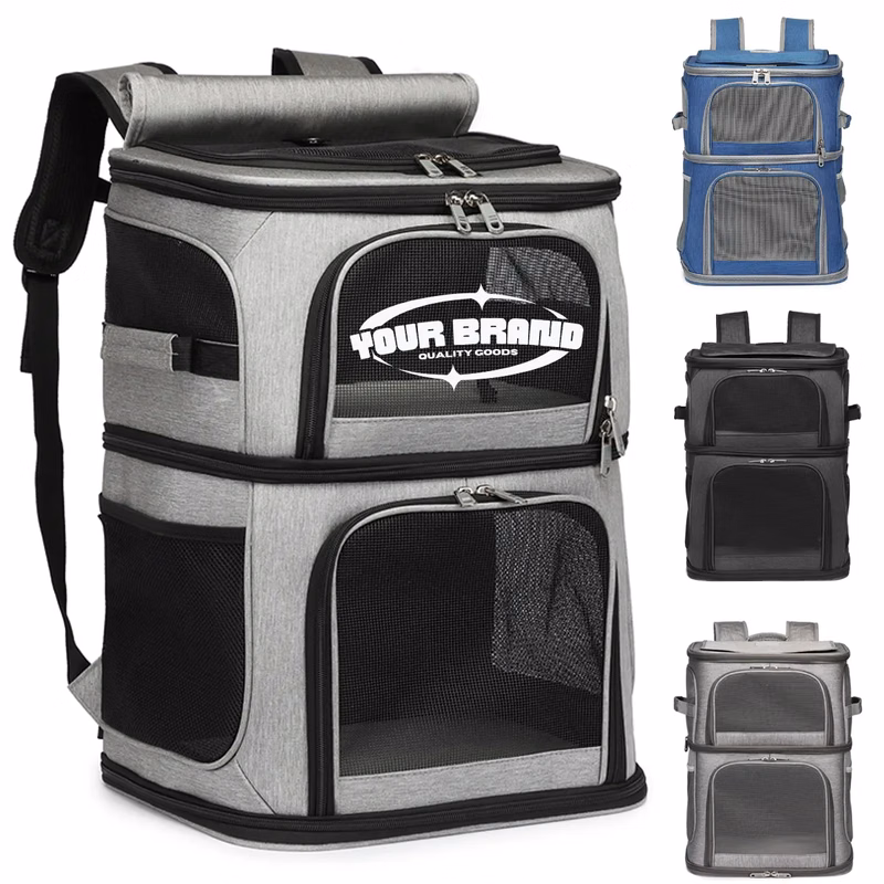 Outdoor Ventilated Double-Compartment Pet Carrier Backpack