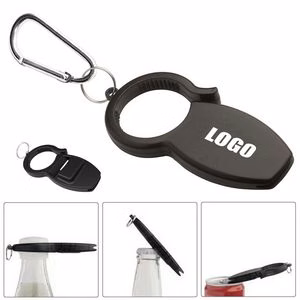 Stylish Tin Can Bottle Cap Opener With Carabiner