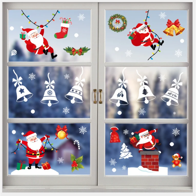 Window Snowman Gel Set Christmas Glass Sticker 1