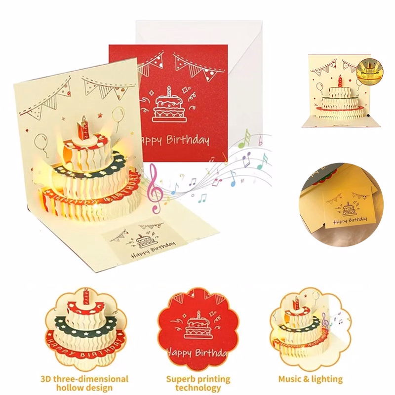 3D Pop Up Cake Music Birthday Card