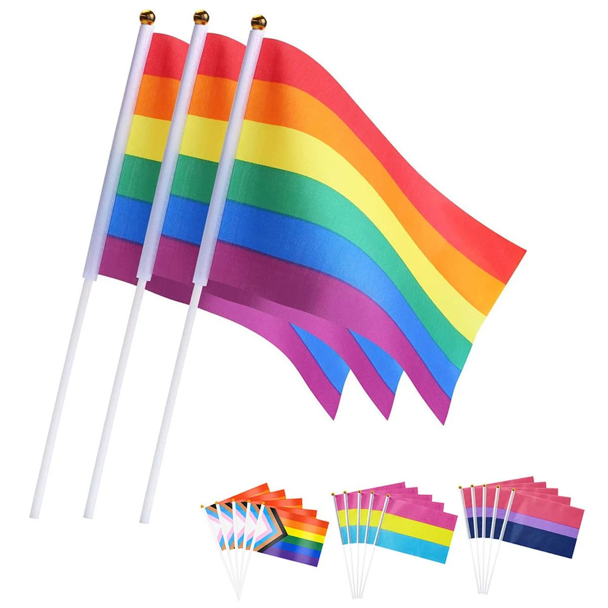 MOQ 50Small Hand Flags with Plastic Poles for Celebrations 1