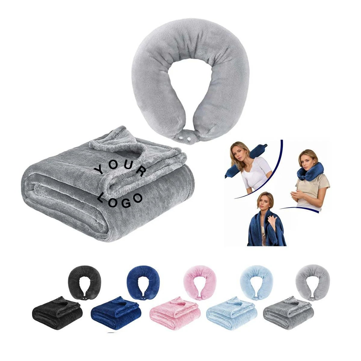 Portable Travel Blanket with Neck Pillow Design 1