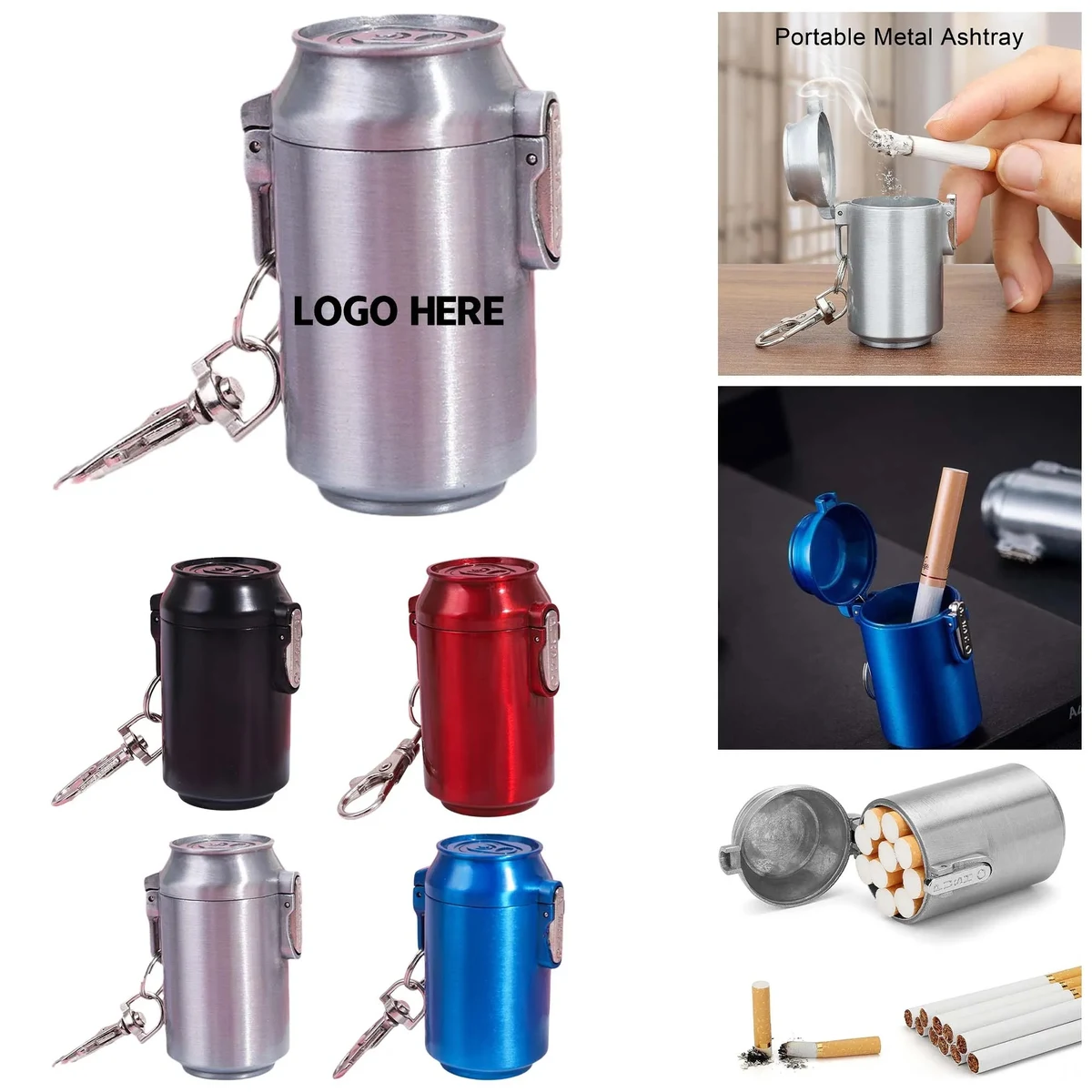 Portable Mini Coke Can Ashtray Keychain 1