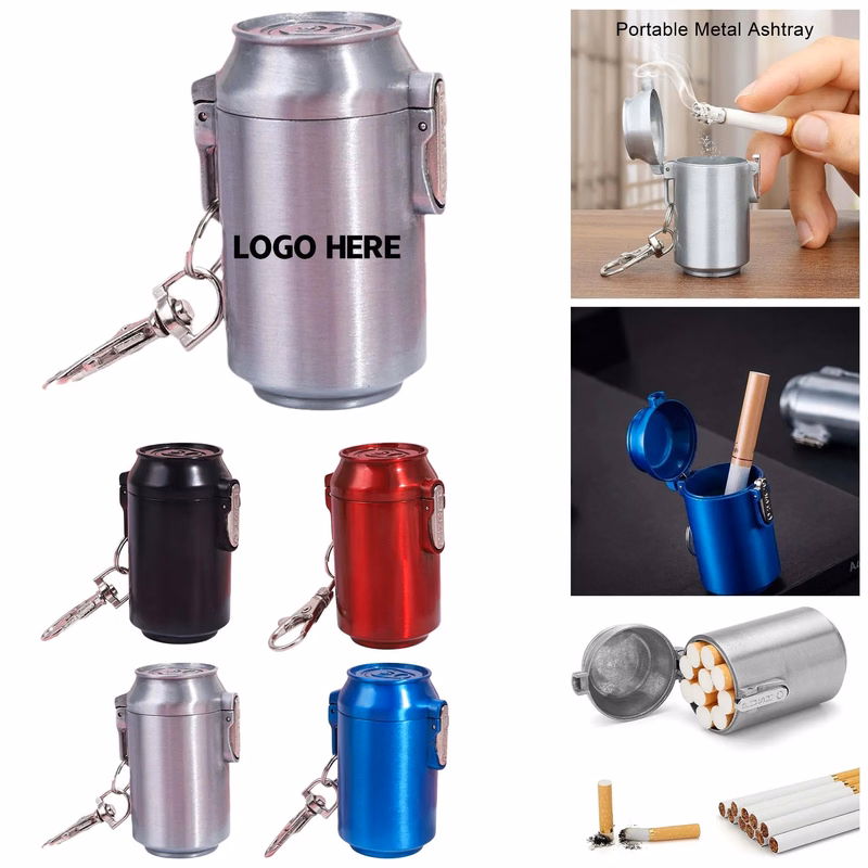 Portable Mini Coke Can Ashtray Keychain