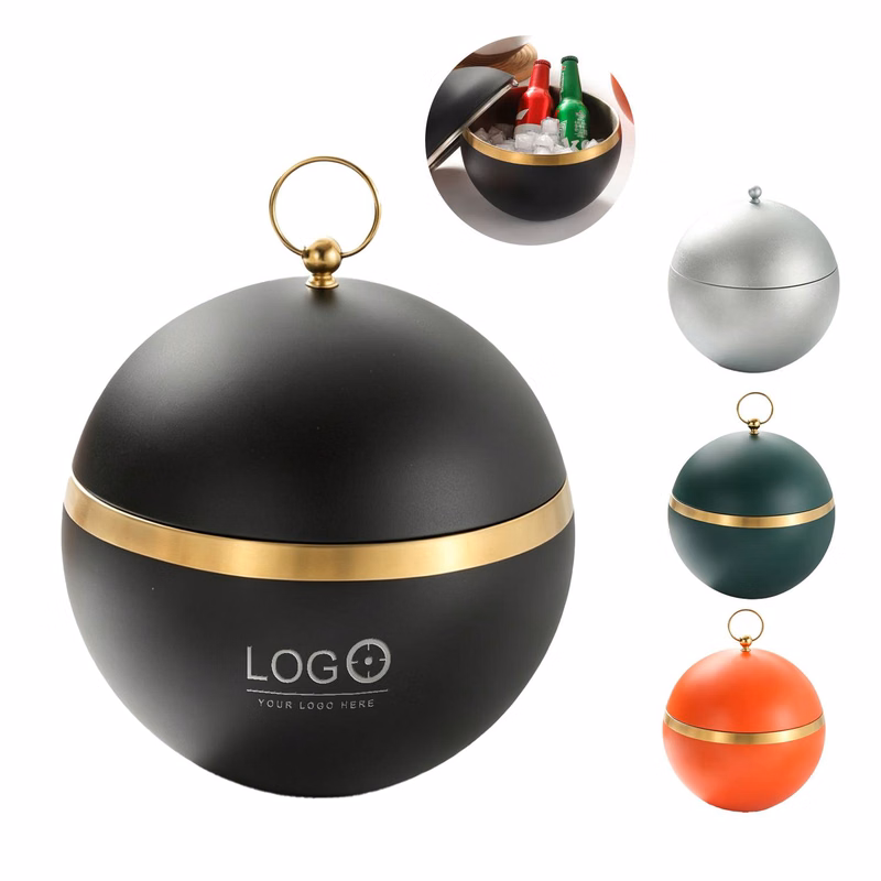 304 Stainless Steel Portable Spherical Ice Bucket