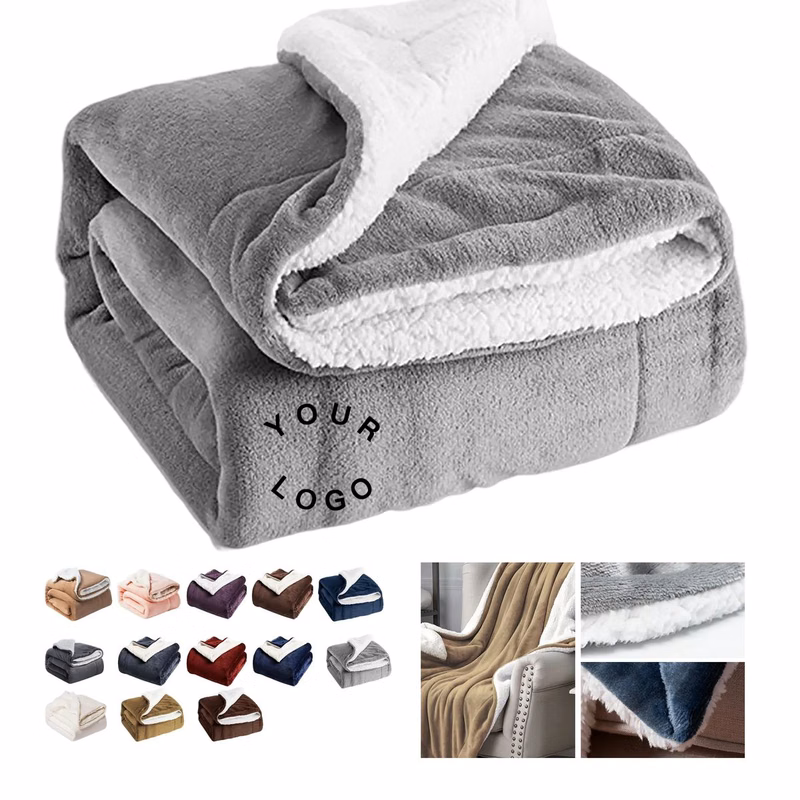 Cozy 50x60 Inch Throw Blanket with Sherpa Backing