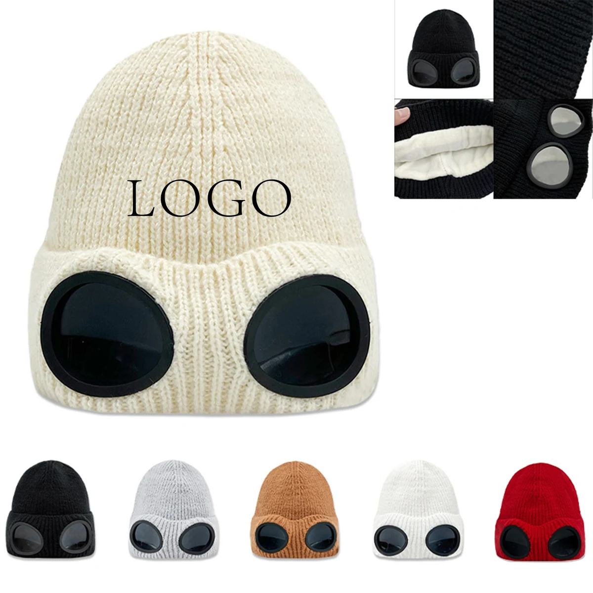 2-In-1 Windproof Goggles And Ski Cap 1