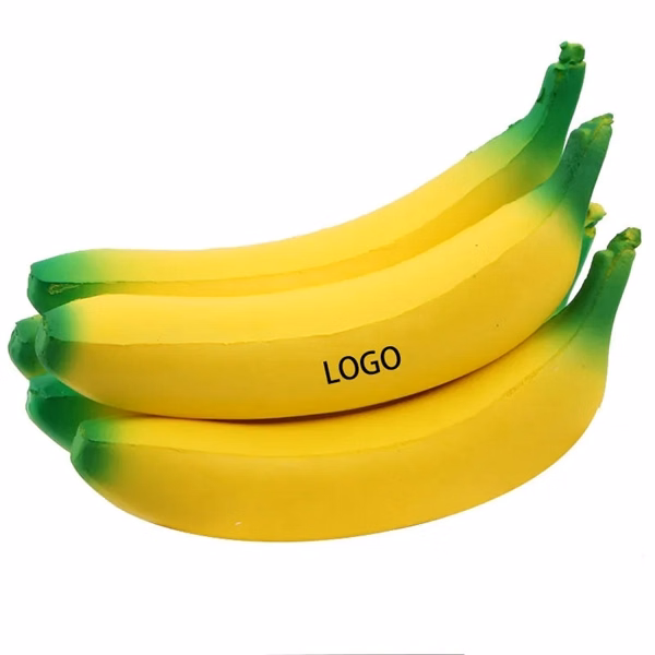 Custom 7 Inch PU Stretchy Banana Stress Toy — Office Stress Relief Fidget Item