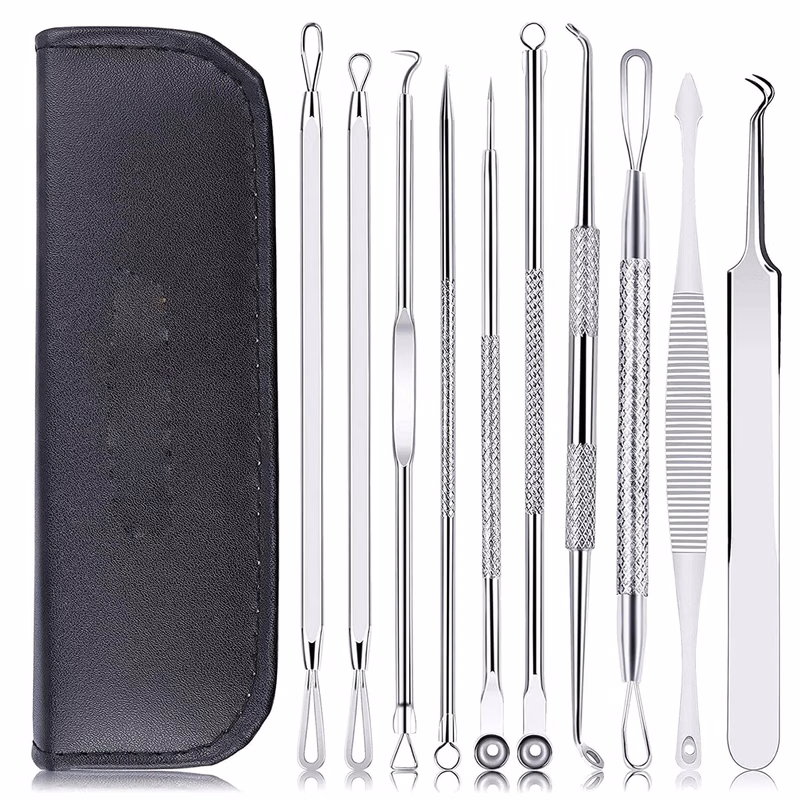 10 Pcs Blackhead Remover Pimple Popper Tool Kit