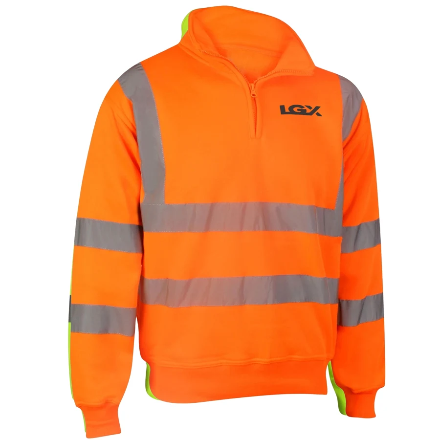 VISIPRO Reflective Safety Quarter-Zip Sweatshirt with Bands & Brace - 280G Fleece - ANSI 107-2020 Class 3 1
