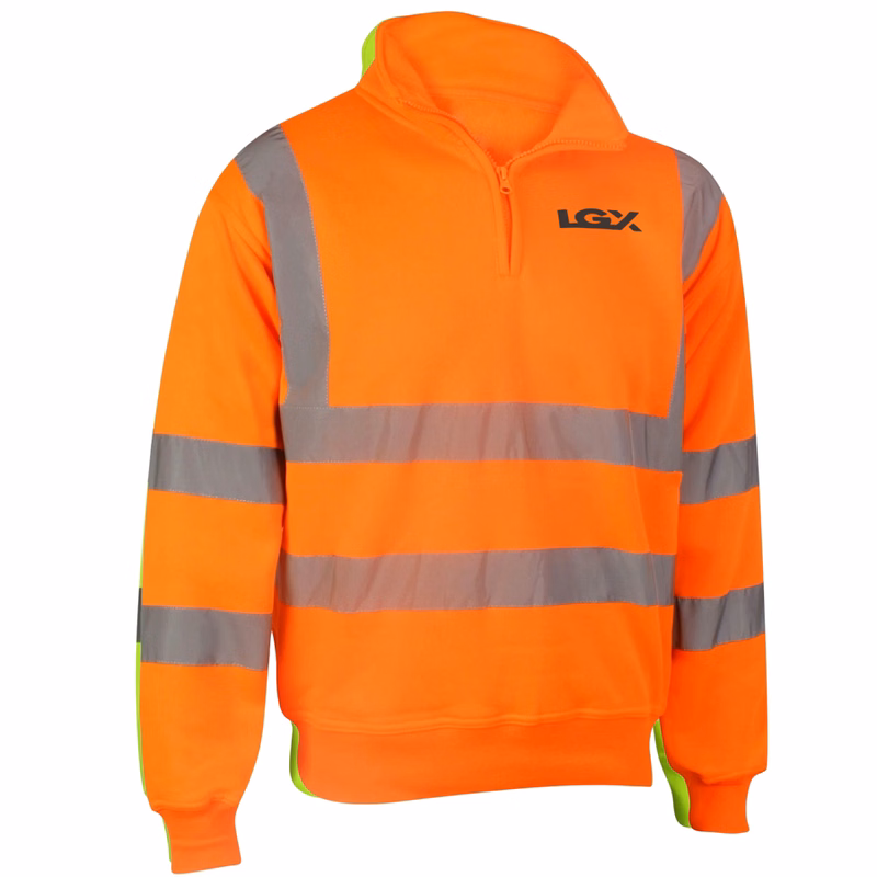 VISIPRO Reflective Safety Quarter-Zip Sweatshirt with Bands & Brace - 280G Fleece - ANSI 107-2020 Class 3