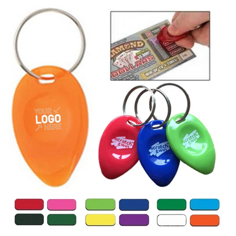 Tear Drop Shape Lottery Scratcher With Keyring 1