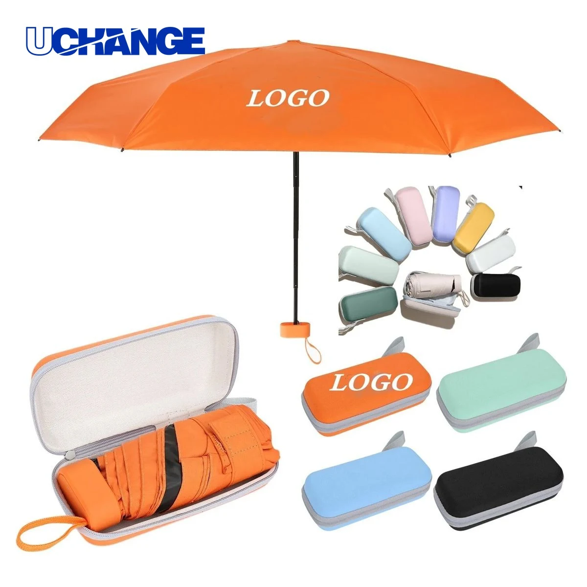 Mini Folding Umbrella with Carry Case Travel Essential 1