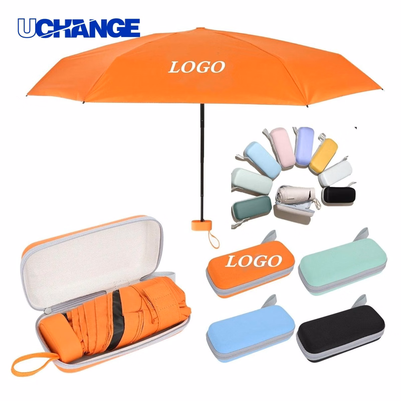 Mini Folding Umbrella with Carry Case Travel Essential