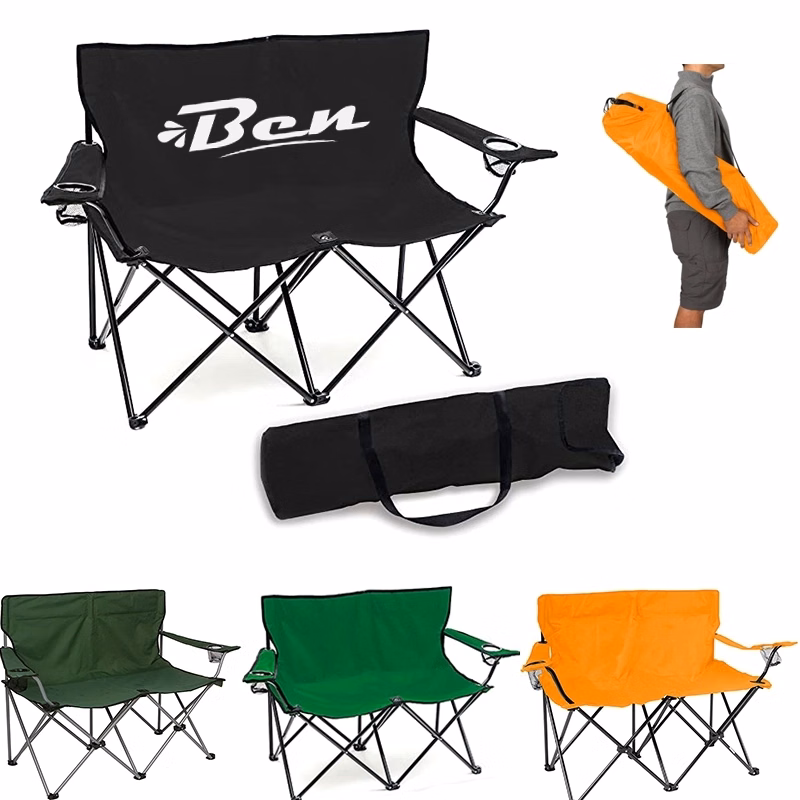 45"H Loveseat Style Double Camp Chair With Steel Frame