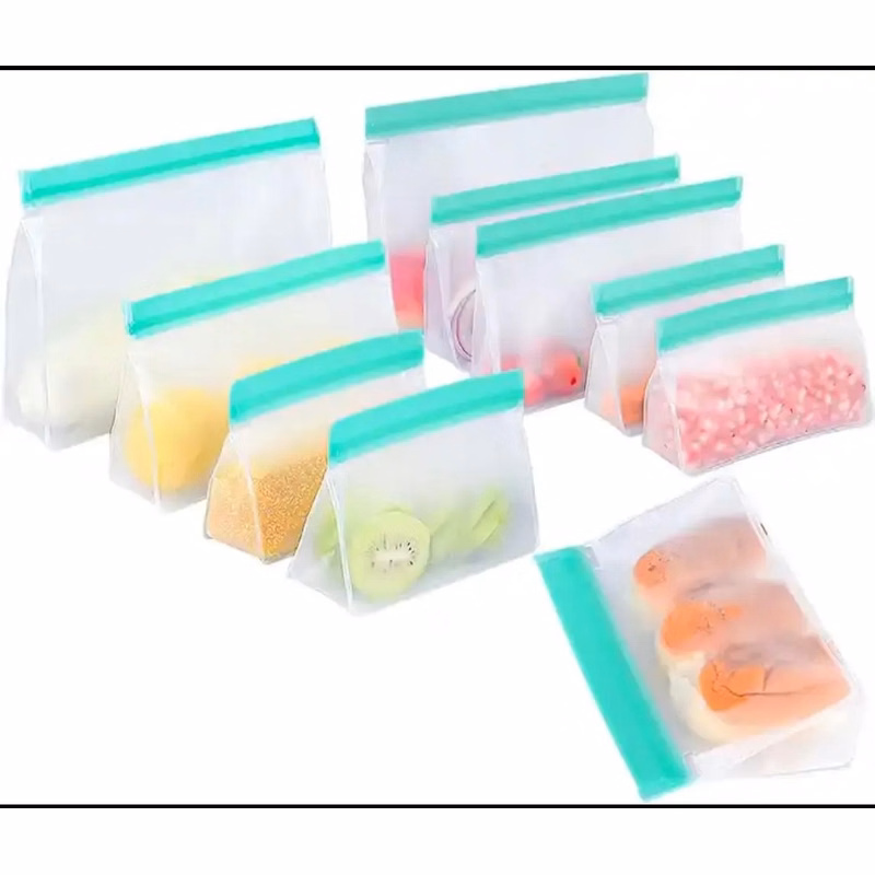 Reusable PEVA Sandwich Snacks Ziplock Storage Bags
