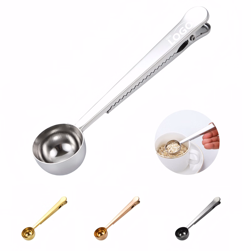 Stainless Steel Coffee Scoop with Bag Sealing Clip
