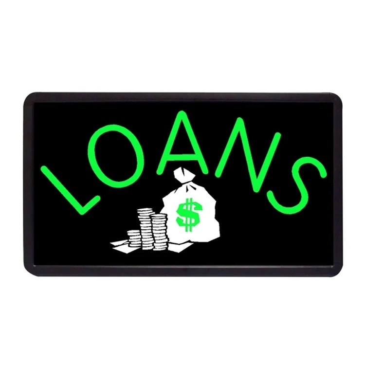 Loans 13" x 24" Simulated Neon Sign 1