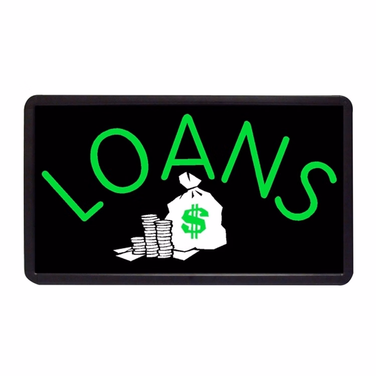 Loans 13" x 24" Simulated Neon Sign