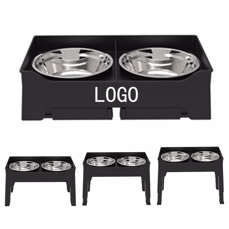 Pet Double Bowl Stainless Steel Basin Can Be Lifted