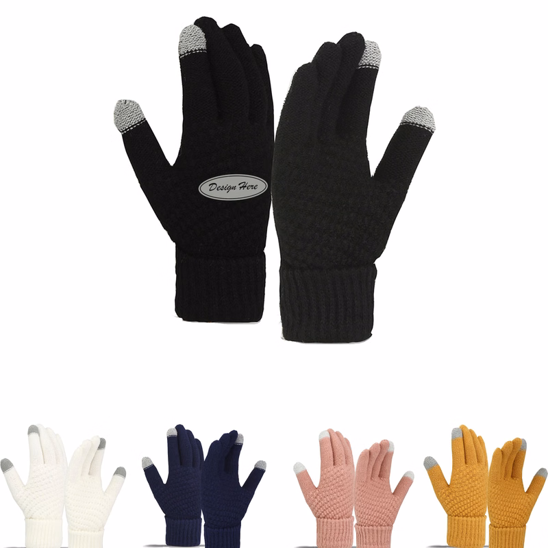 Women's Thermal Knit Gloves, Fleece Lined for Winter Warmth